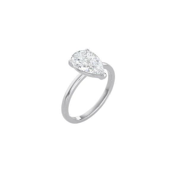 4 Prong Pear Shape Classic Ring WG