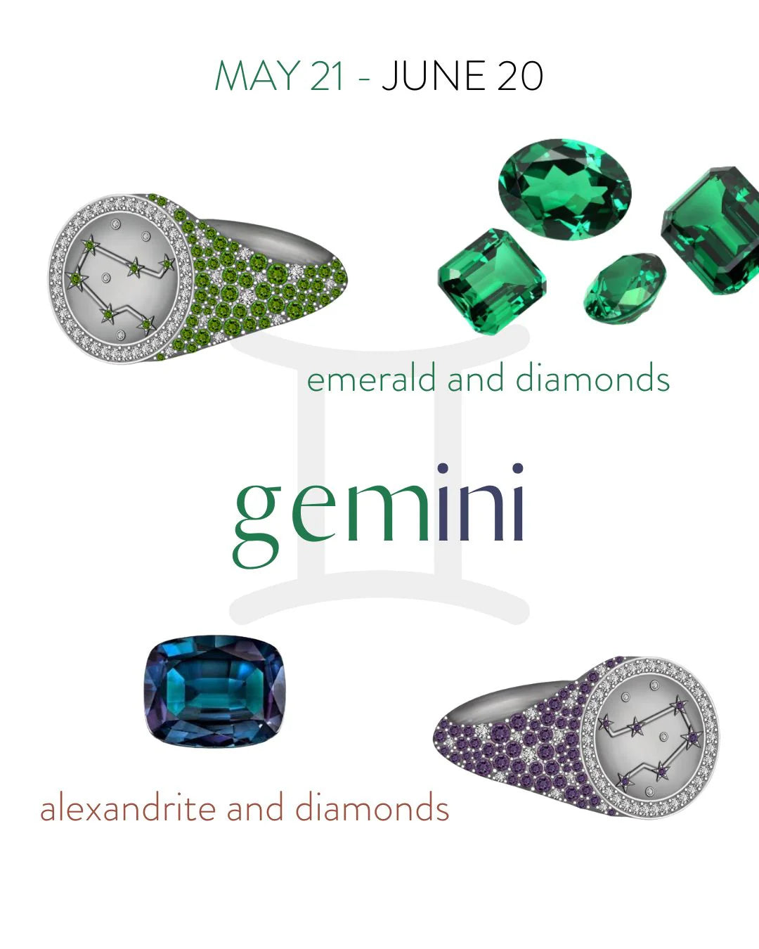 Gemini Zodiac Ring