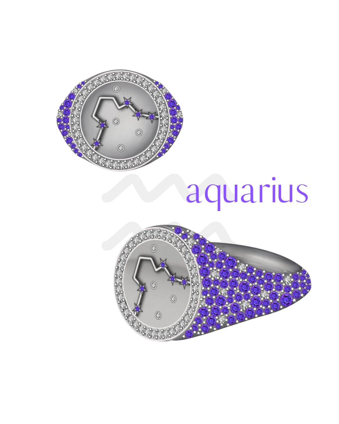 Aquarius Zodiac Ring