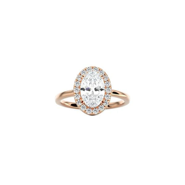 Oval Cut Halo Engagement Ring RG