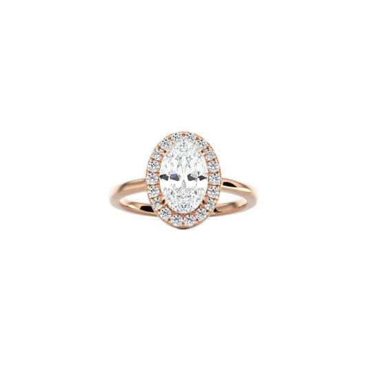 Oval Cut Halo Engagement Ring RG