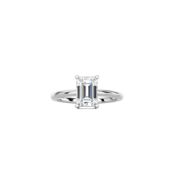 Emerald Cut Contemporary Four Prong Setting WG