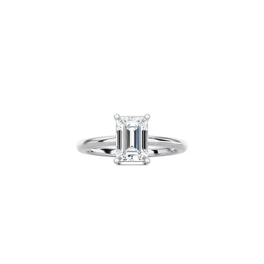 Emerald Cut Contemporary Four Prong Setting WG