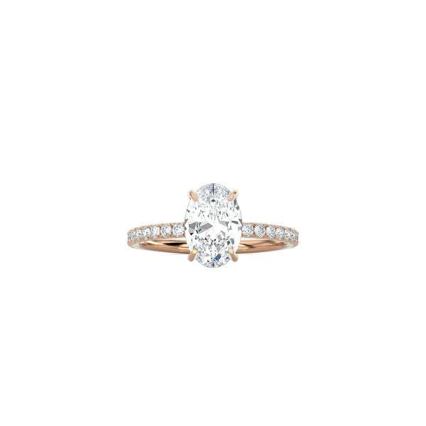 Classic Oval Cut 4 Prong Ring with Pavé Band RG