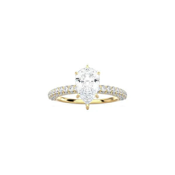Pear Shape Triple Row Pavé Band YG