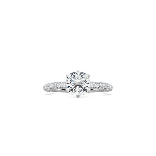 Cushion Cut Triple Row Pavé Band WG