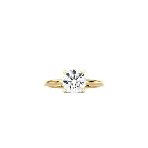 Round Cut Contemporary Four Prong Setting YG
