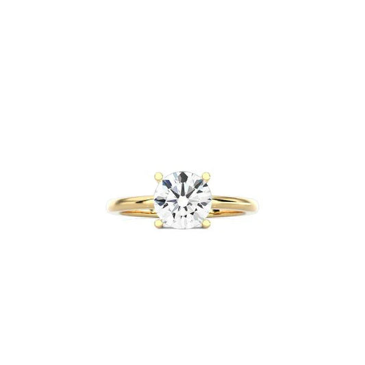 Round Cut Contemporary Four Prong Setting YG