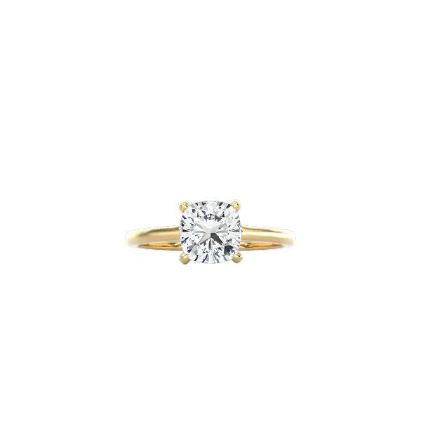 Cushion Cut Cathedral Setting Ring YG