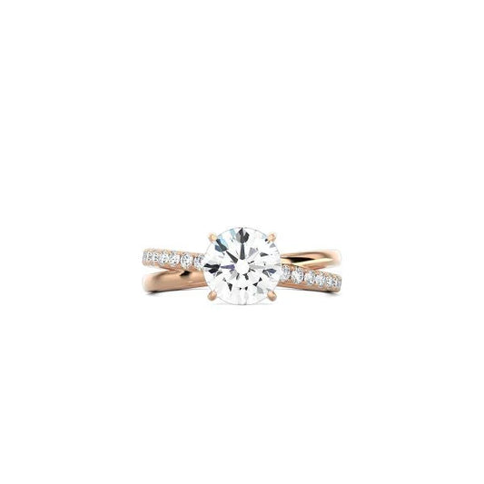 Round Diamond and Gold Cross Band YG