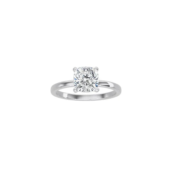 4 Prong Cushion Cut Classic Ring WG