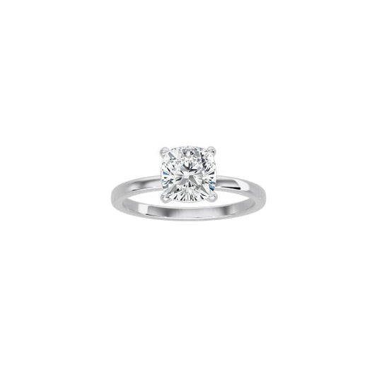 4 Prong Cushion Cut Classic Ring WG