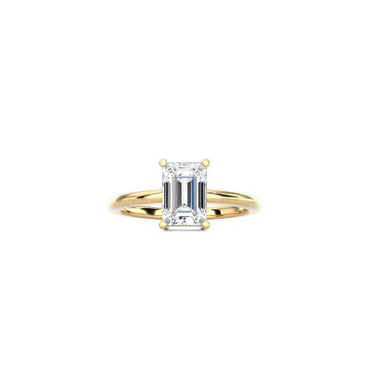 Emerald Cut Contemporary Four Prong Setting YG