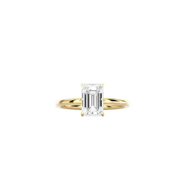 6 Prong Emerald Cut Classic Ring YG