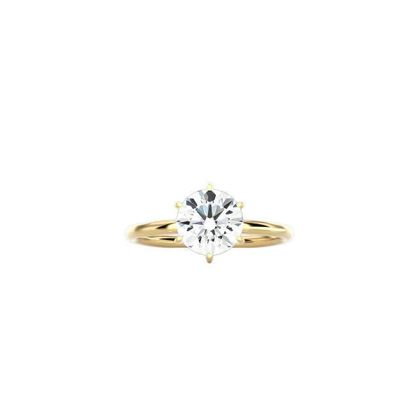 6 Prong Round Classic Ring YG