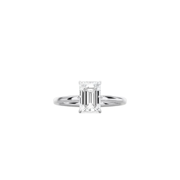 6 Prong Emerald Cut Classic Ring WG