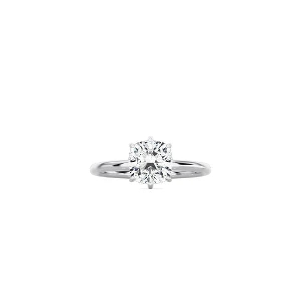 6 Prong Cushion Cut Classic Ring WG