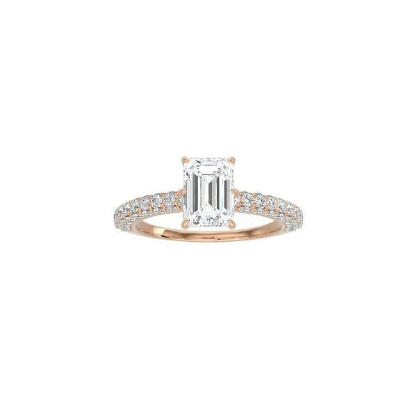 Emerald Cut Triple Row Pavé Band RG