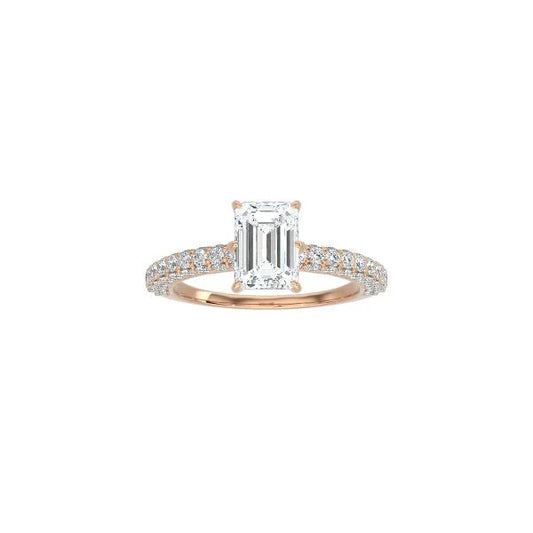 Emerald Cut Triple Row Pavé Band RG
