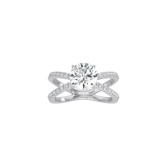 Round X Pavé Band Ring WG
