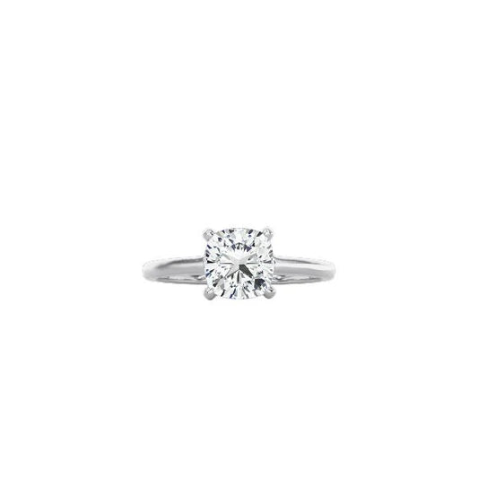 Cushion Cut Cathedral Setting Ring WG