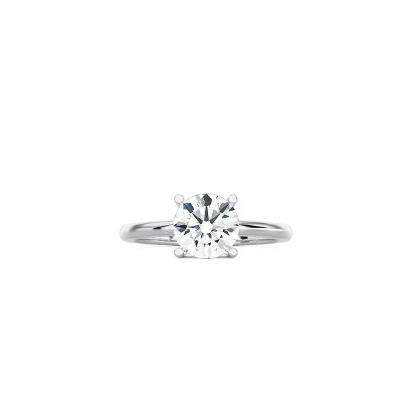 Round Cut Contemporary Four Prong Setting WG