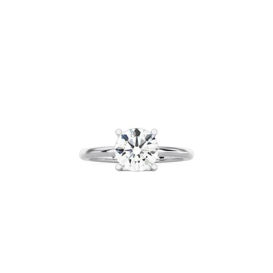 Round Cut Contemporary Four Prong Setting WG
