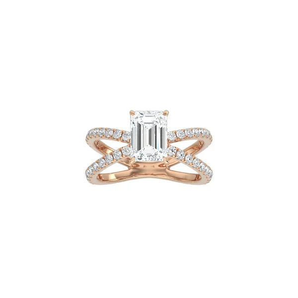 Emerald Cut X Pavé Band Ring RG