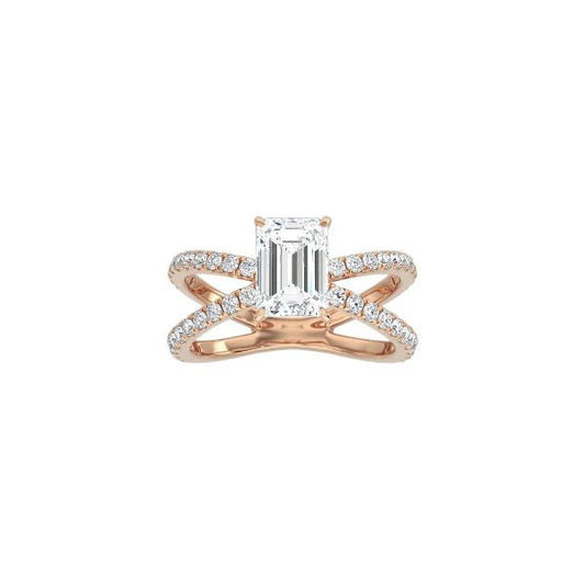 Emerald Cut X Pavé Band Ring RG