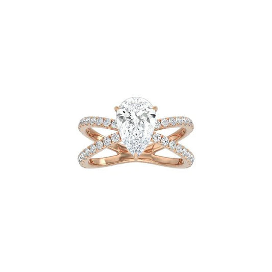 Pear Shape X Pavé Band Ring RG