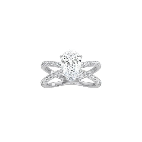 Pear Shape X Pavé Band Ring WG