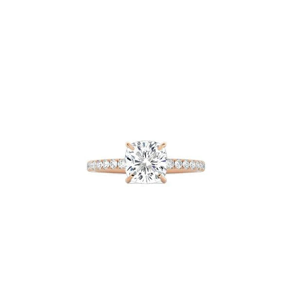 Classic Cushion Cut 4 Prong Ring with Pavé Band RG