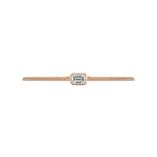Unisex Emerald Cut Cuban Chain Bracelet