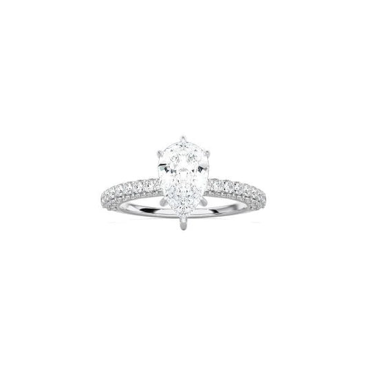 Pear Shape Triple Row Pavé Band WG