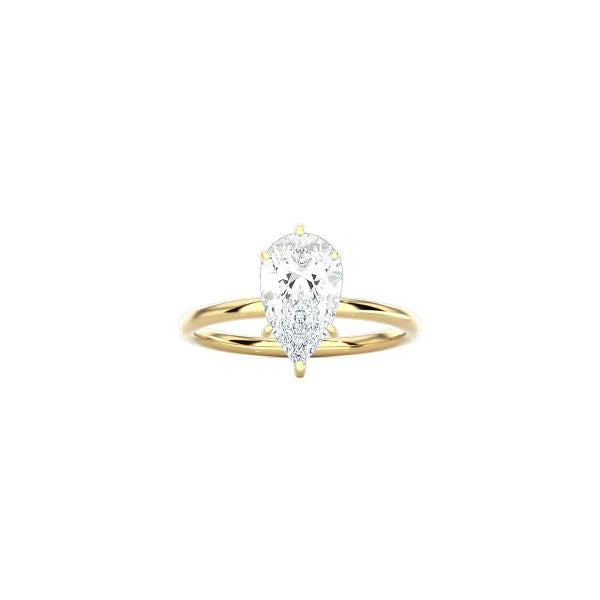 6 Prong Pear Shape Classic Ring YG