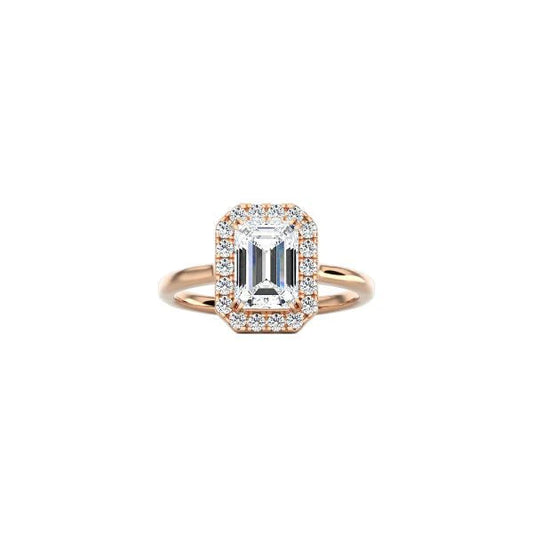 Emerald Cut Halo Engagement Ring RG