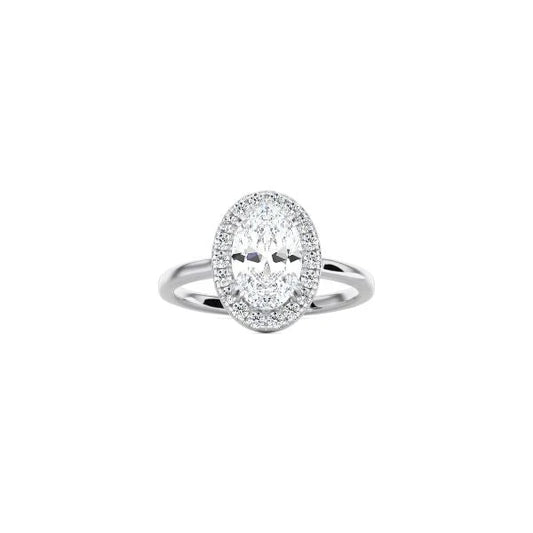 Oval Cut Halo Engagement Ring WG