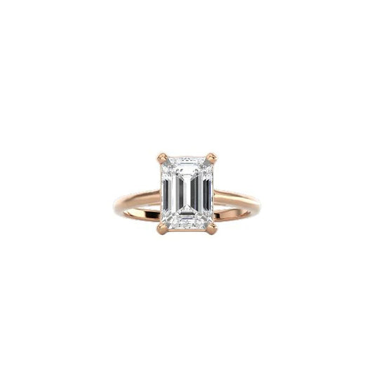 Emerald Cut Cathedral Setting Ring RG