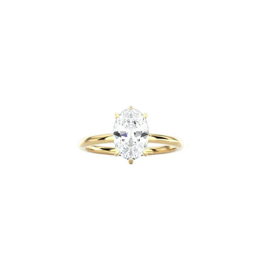 6 Prong Oval Cut Classic Ring YG