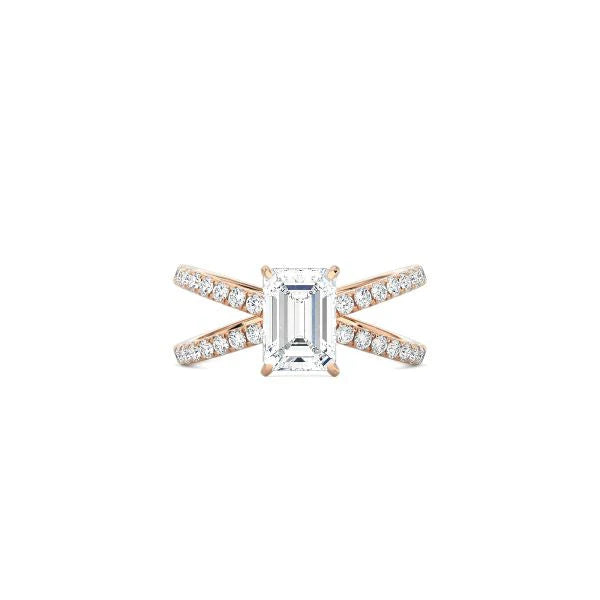 Emerald Cut X Pavé Band Ring RG