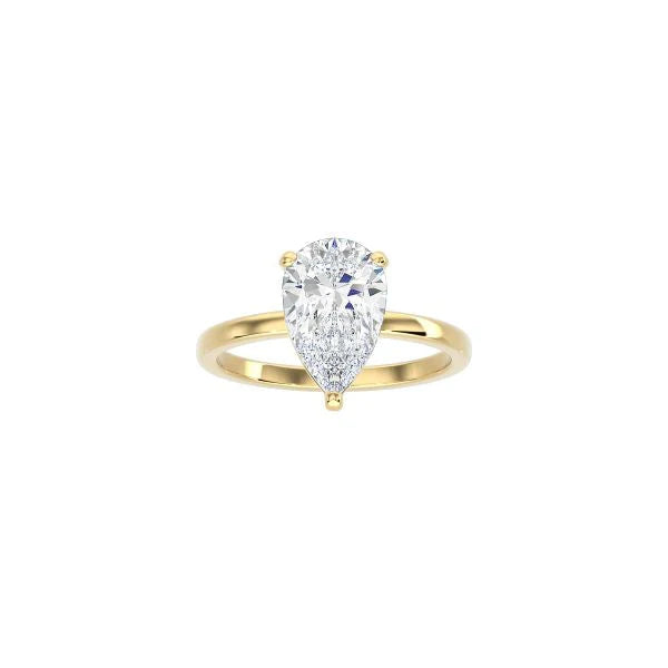 4 Prong Pear Shape Classic Ring YG