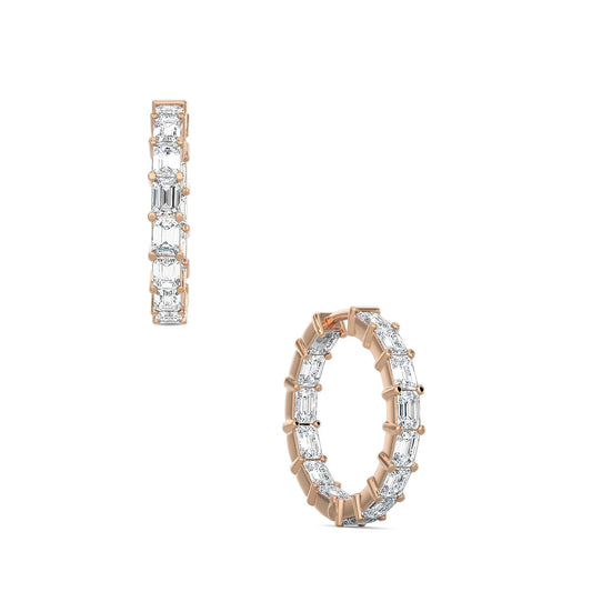 Emerald Cut Hoop Earrings
