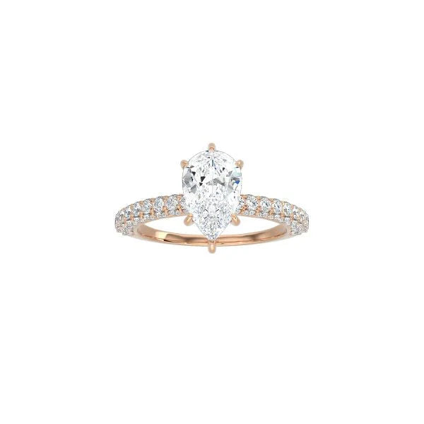 Pear Shape Triple Row Pavé Band RG