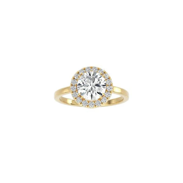 Round Halo Engagement Ring YG