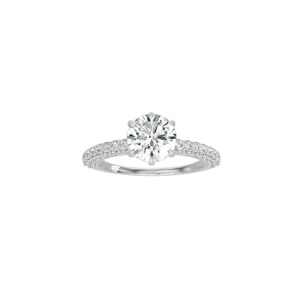 Round Diamond Triple Row Pavé Band WG