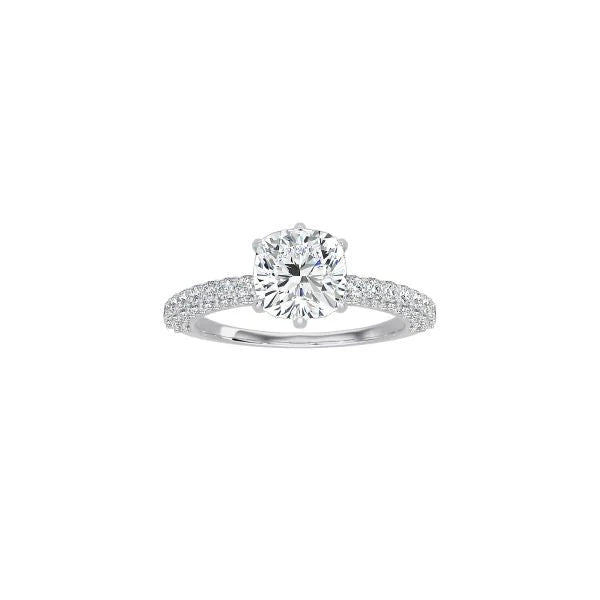 Cushion Cut Triple Row Pavé Band WG