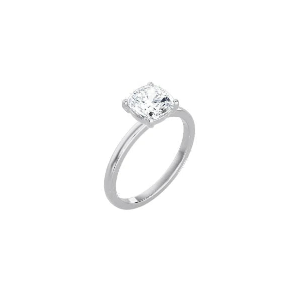 4 Prong Cushion Cut Classic Ring WG