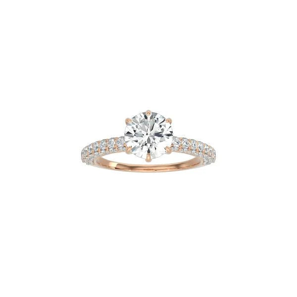 Round Diamond Triple Row Pavé Band RG