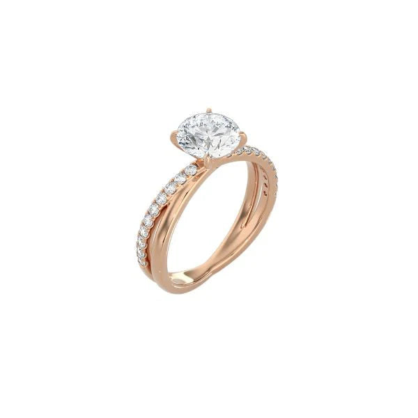 Round Diamond and Gold Cross Band RG