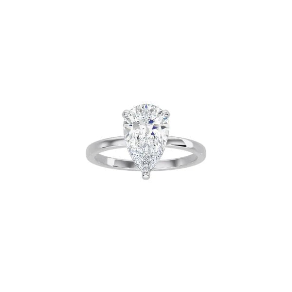 4 Prong Pear Shape Classic Ring WG
